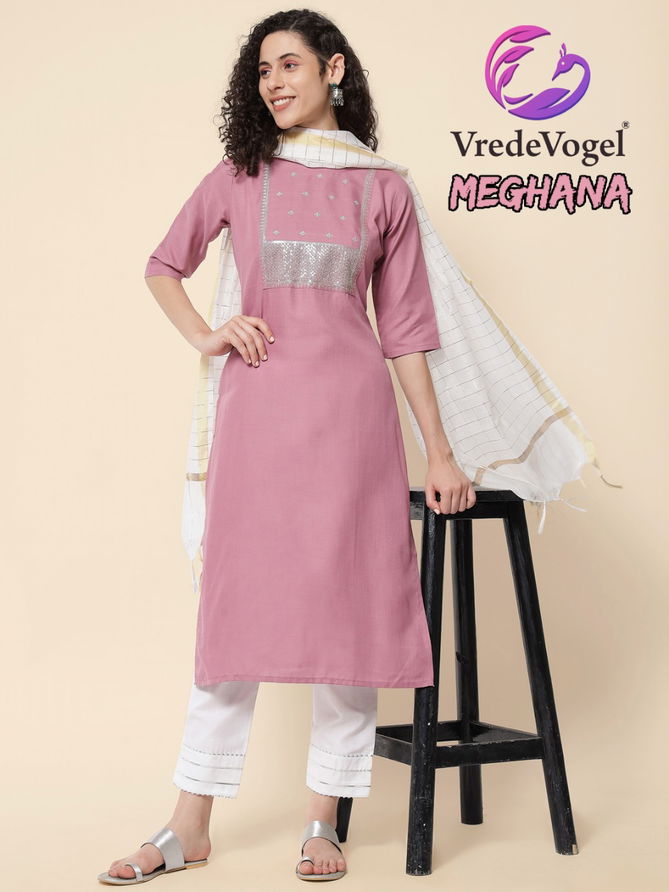 VredeVogel Meghana Cotton Fancy Ethnic Wear Ready Made Suit Collection